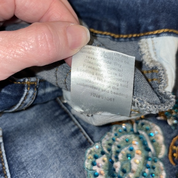 Juliette jeans tapered to ankle embellishments down both legs high rise Size 8 - Picture 7 of 8